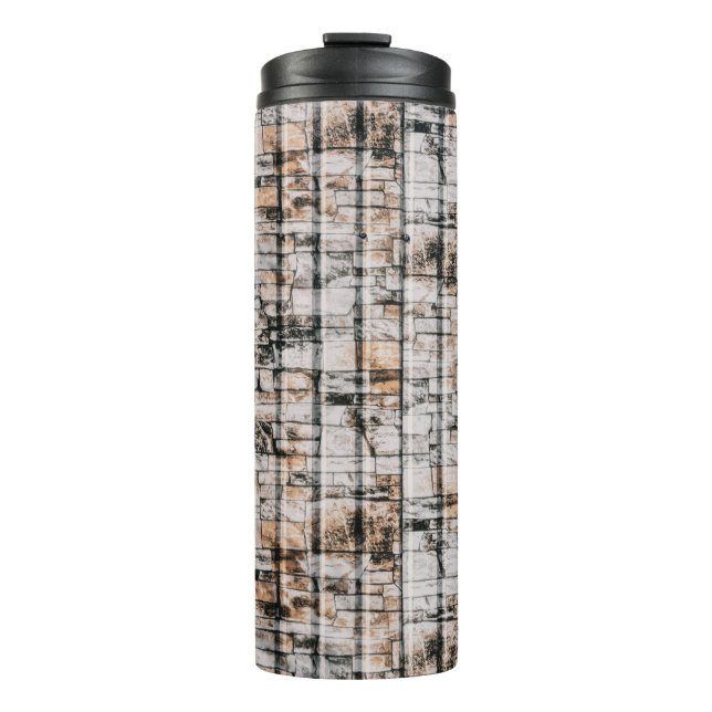 Abstraktes Schwarz-Weiß-Bild Thermosbecher (Vorderseite)