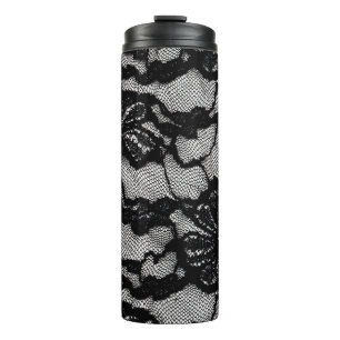 Abstraktes Schwarz-Weiß-Kleid als Hintergrund Thermosbecher