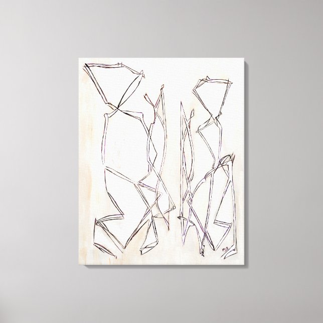 Abstraktes Schwarz-Weiß-Modern-Contemparat Leinwanddruck (Vorderseite)