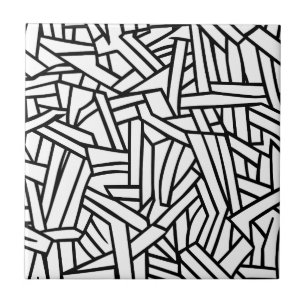 Abstraktes Schwarz-Weiß-Muster mit geometrischen L Fliese