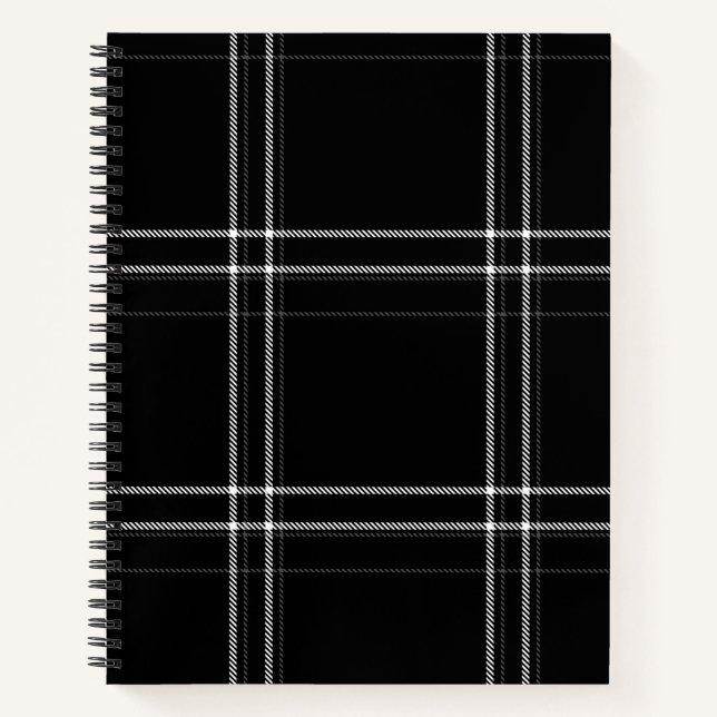 Abstraktes Schwarz/Weiß-Notebook Notizbuch (Vorderseite)
