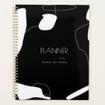 Abstraktes Schwarz-Weiß-Planendesign Planer<br><div class="desc">Modernes abstraktes Schwarz-Weiß-Design für Ihren personalisierten Planer. Wählen Sie den Button ''Anpassen'',  um dieses Design für sich selbst zu personalisieren. Macht ein großartiges Geschenk!</div>