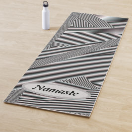 Abstraktes Schwarz-Weiß-Streifen optional Yogamatte