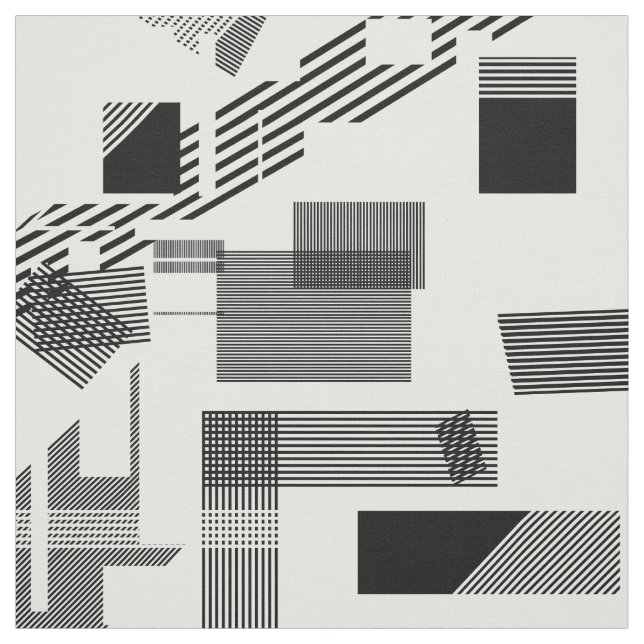 Abstraktes Schwarz-weißes modernes Stoff (Muster)