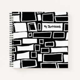 Abstraktes Schwarz-weißes Mosaikbuch Notizbuch
