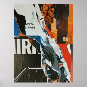 abstraktes Schwarz-weißes und orangefarbenes Bild Poster