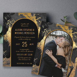 Abstraktes Schwarzes FOTO Einladung