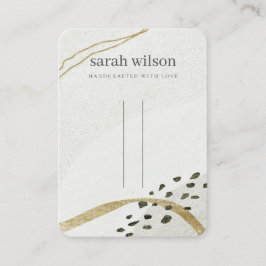 Abstraktes Schwarzes Gold-Haar-Button-Band-Display Visitenkarte