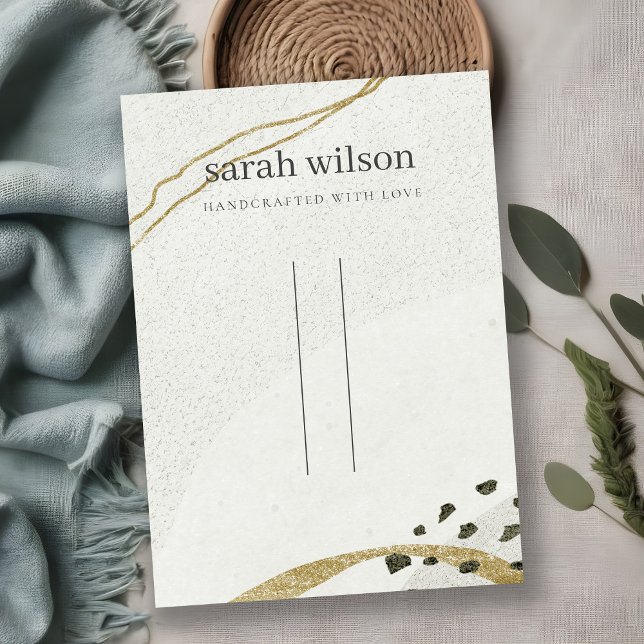 Abstraktes Schwarzes Gold-Haar-Button-Band-Display Visitenkarte (Von Creator hochgeladen)