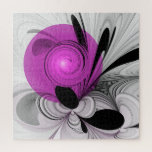 Abstraktes Schwarzes Grau mit Magenta Fraktal Kuns<br><div class="desc">Einzigartig und dekorativ. Design für Ihr Rätsel und mehr.</div>