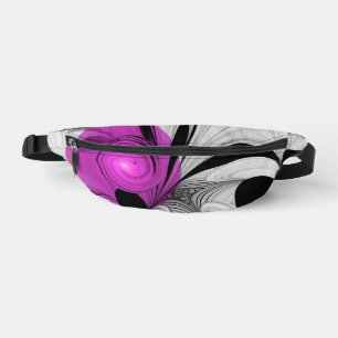 Abstraktes Schwarzes Grau mit Magenta Fraktal Kuns Bauchtasche