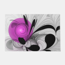 Abstraktes Schwarzes Grau mit Magenta Fraktal Kuns