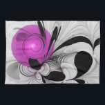Abstraktes Schwarzes Grau mit Magenta Fraktal Kuns Geschirrtuch<br><div class="desc">Einzigartig und dekorativ. Design für Ihr Küchentuch und mehr.</div>