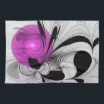 Abstraktes Schwarzes Grau mit Magenta Fraktal Kuns Geschirrtuch<br><div class="desc">Einzigartig und dekorativ. Design für Ihr Küchentuch und mehr.</div>