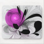Abstraktes Schwarzes Grau mit Magenta Fraktal Kuns Mousepad<br><div class="desc">Einzigartig und dekorativ. Design für Ihr Mousepad und mehr.</div>