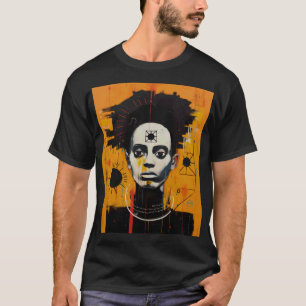 Abstraktes Schwarzes Kulturportrait - Modernes Erb T-Shirt