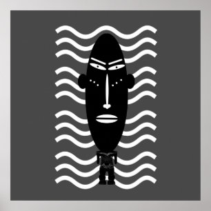 abstraktes schwarzes modernes Porträt Poster