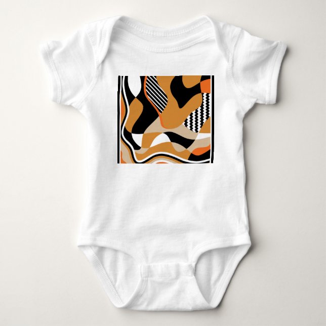 Abstraktes schwarzes Muster Baby Strampler (Vorderseite)