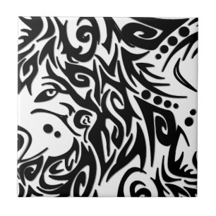 Abstraktes Schwarzes Stammes Fliese