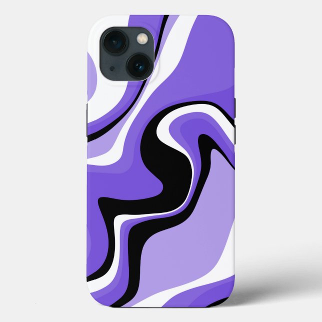 Abstraktes Schwarzes, Weiß und Lila Fluid Case-Mate iPhone Hülle (Rückseite)