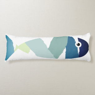 Abstraktes Schwimmen Blauer Fisch Seitenschläferkissen
