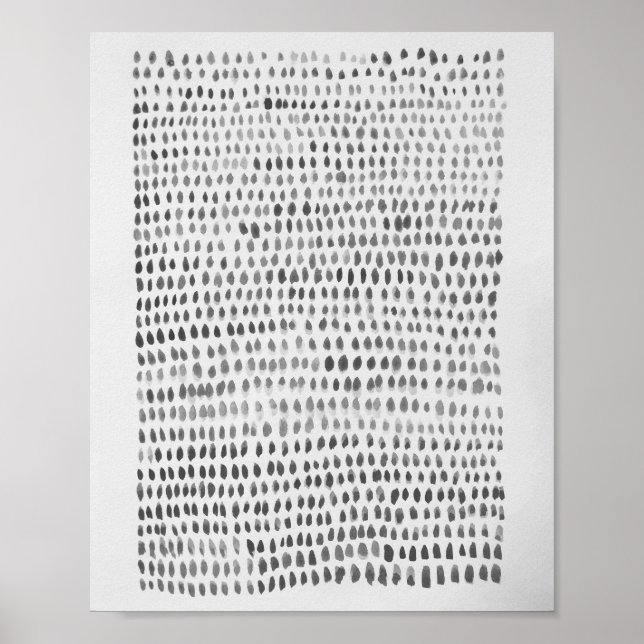 Abstraktes Sea Glass Grau Dot Ocean Pattern Poster (Vorne)