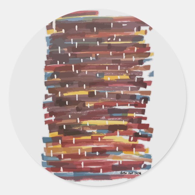 Abstraktes Sepia Runder Aufkleber (Vorderseite)