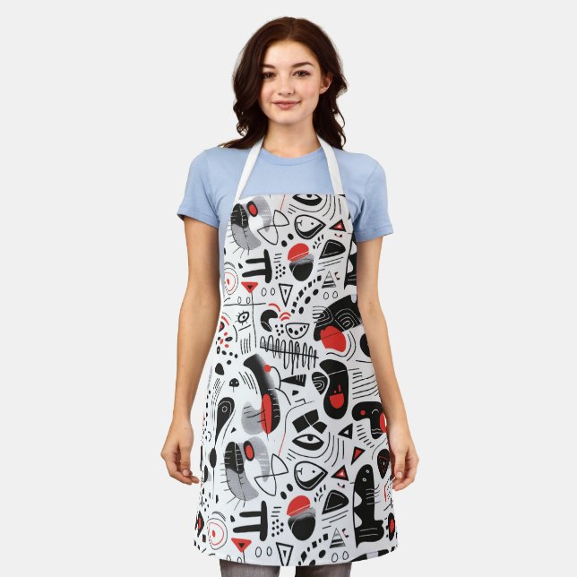 Abstraktes Shapescape-Muster Schürze (Getragen)
