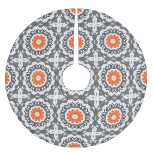 Abstraktes Silber: Geometrisches Nahtloses Design. Polyester Weihnachtsbaumdecke