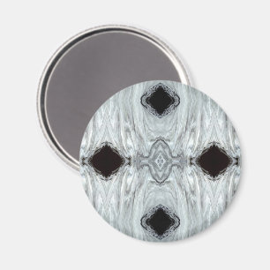 Abstraktes Silvery Gray Schwarz-weiß Paint Fluid A Magnet
