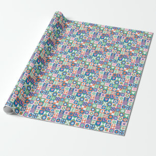Abstraktes skandinavisches Folkloremuster Geschenkpapier