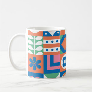 Abstraktes skandinavisches Folkloremuster Kaffeetasse