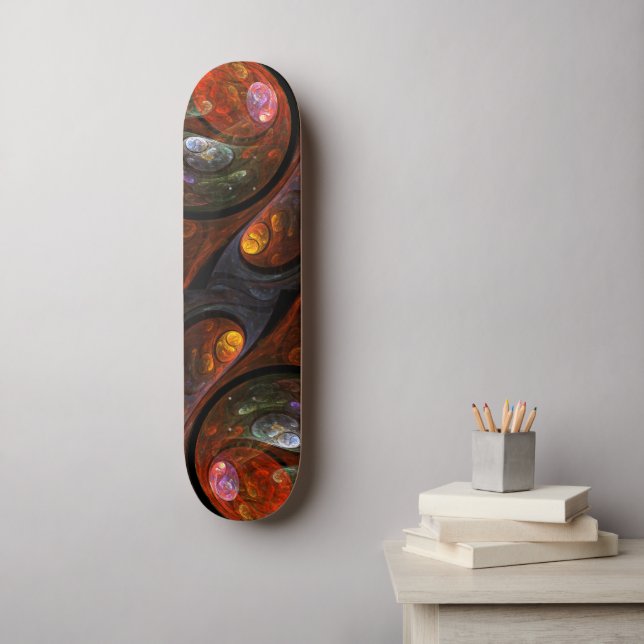 Abstraktes Skateboard "Fluid Connection" (Wandkunst)
