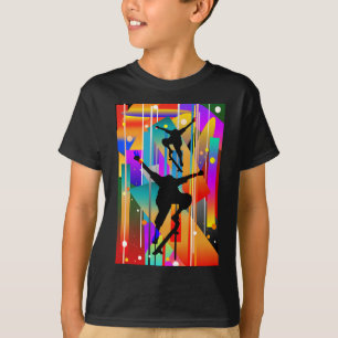 Abstraktes Skateboarding in geometrischer Form T-Shirt