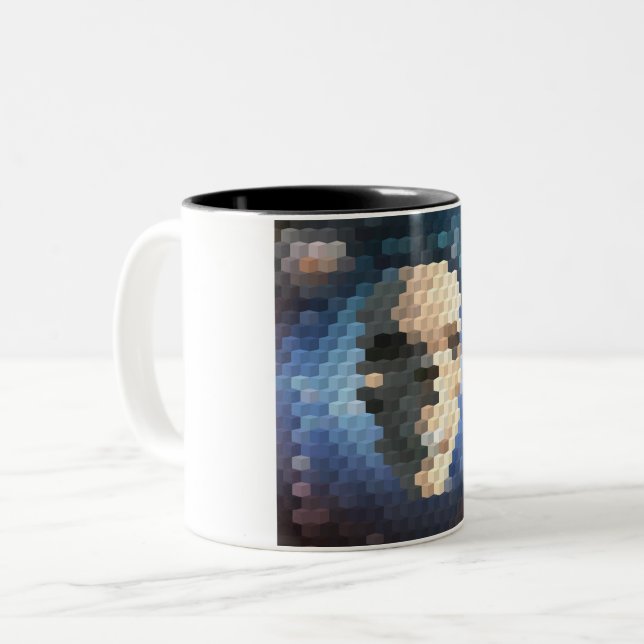 Abstraktes Skull Zweifarbige Tasse (Vorderseite Links)