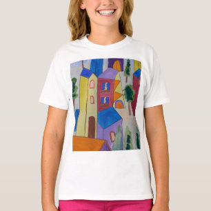 Abstraktes Sommerdorf T-Shirt