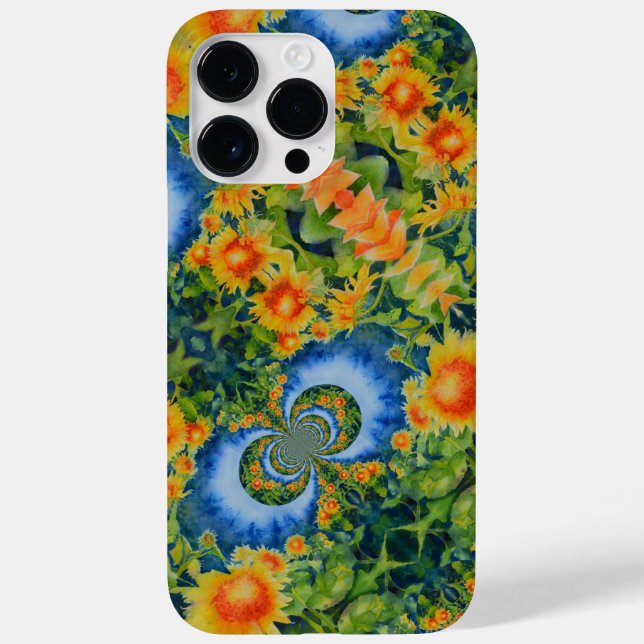 Abstraktes Sonnenblumenfeld | Retrofloral Case-Mate iPhone 14 Pro Max Hülle (Rückseite)