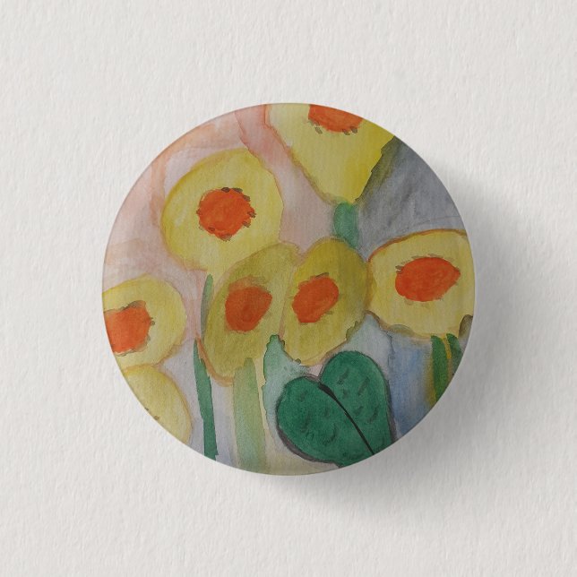 Abstraktes Sonnenblumenöl Abzeichen Button (Vorderseite)