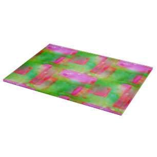 Abstraktes Sonnenlicht, gelb und rosa gemalt Schneidebrett
