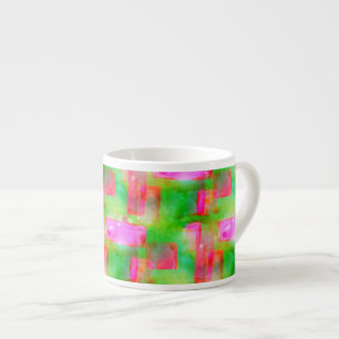 Abstraktes Sonnenlicht gemalt in Gelb, Pink Espressotasse