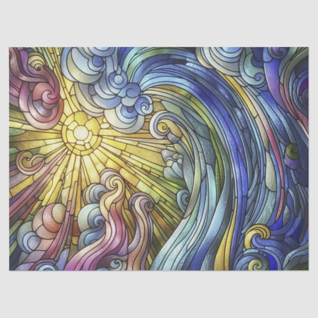 Abstraktes Sonnenschutzglas Seidenpapier (Vorderseite)