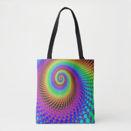 Abstraktes Spiral-Fraktal - neonfarbig Tasche