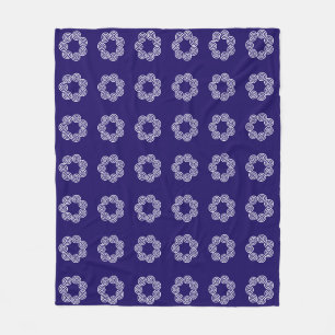 Abstraktes Spiral-Kreis-Muster auf Marineblau Fleecedecke