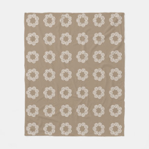 Abstraktes Spiralkreismuster auf Lucky Beige Fleecedecke