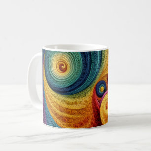 Abstraktes Spiralmuster Farbige 3D-Wirbeltextur Kaffeetasse