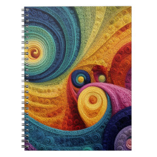Abstraktes Spiralmuster Farbige 3D-Wirbeltextur Notizblock
