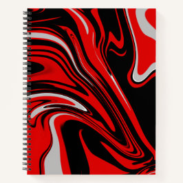 Abstraktes SpiralNotebook in Rot und Schwarz Notizbuch