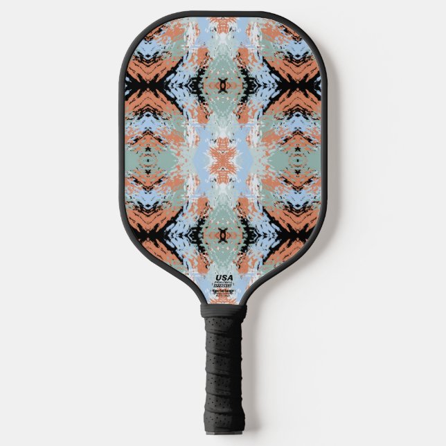 Abstraktes Split Ends Muster und sanfte Pastelltön Pickleball Schläger (Vorderseite)