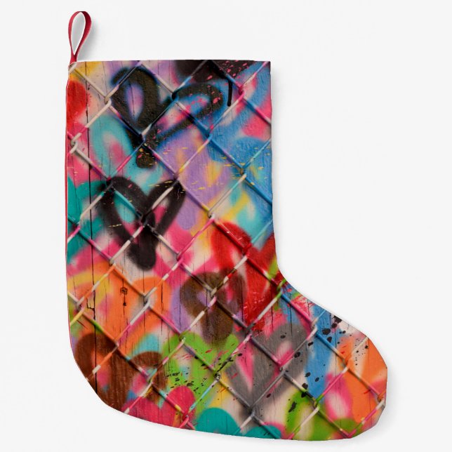 Abstraktes Spray Paint Texture Background Art, Str Kleiner Weihnachtsstrumpf (Vorderseite)