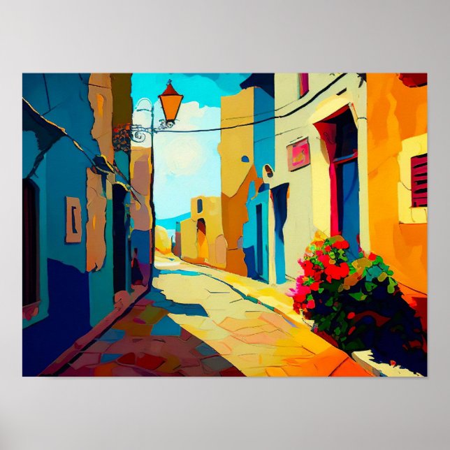 Abstraktes Stadtbild Canvas Print Contemporary Str Poster (Vorne)